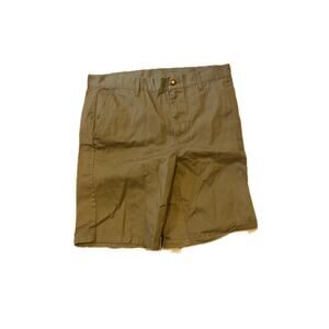 Six Flags Tan Flat Front Chino Shorts Mens W:32